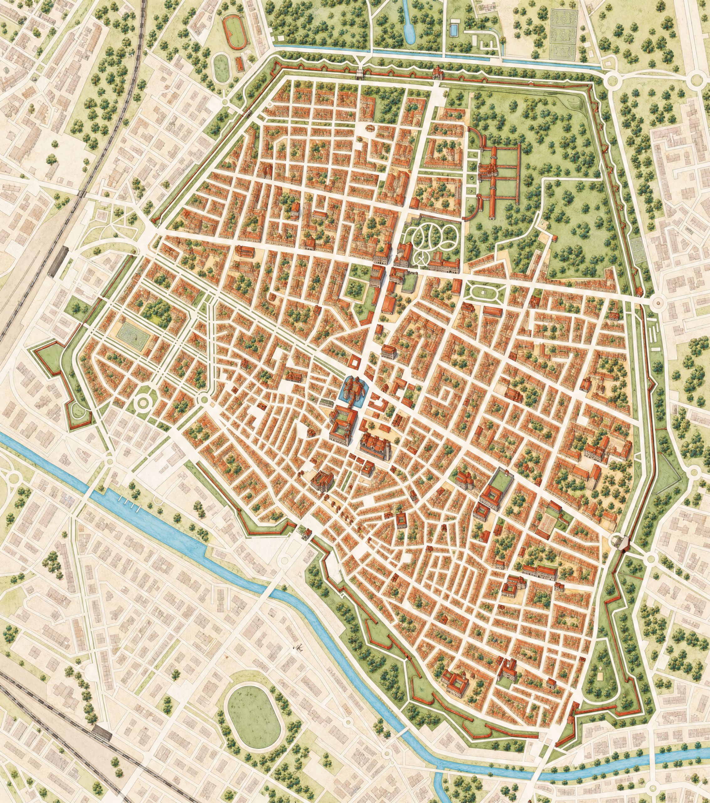 Map of the itinerary Saturday, September 26, Botteghe Storiche di Ferrara